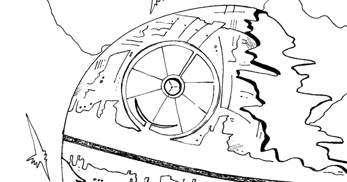 Star wars death star coloring page