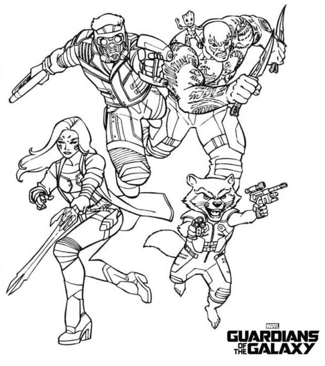 Guardians of the galaxy coloring pages