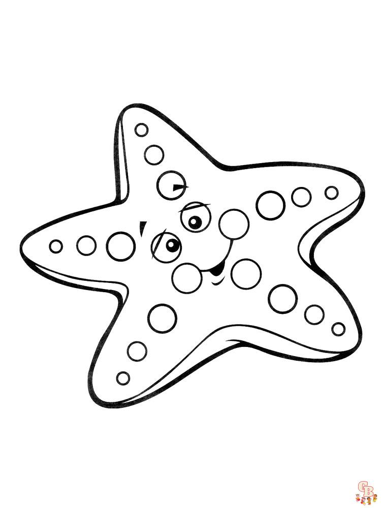 Starfish coloring pages free printable