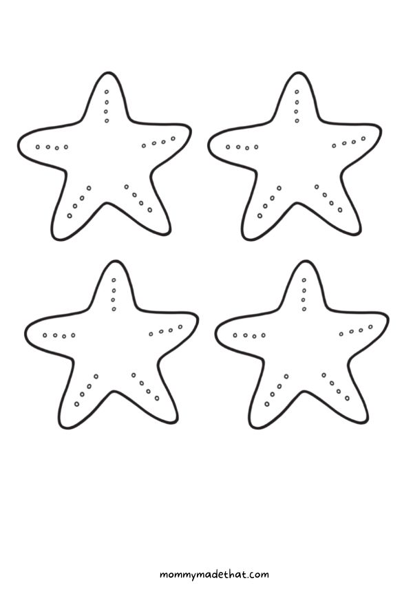 Free printable starfish template outlines for best ocean crafts