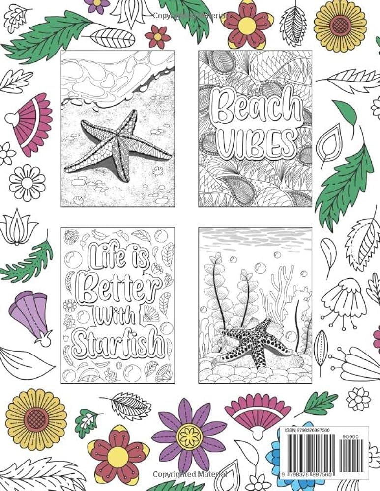 Starfish coloring book an adult coloring books for sea stars lovers starfish zentangle patterns for stress relief and relaxation freestyle drawing pages publishing paperland books