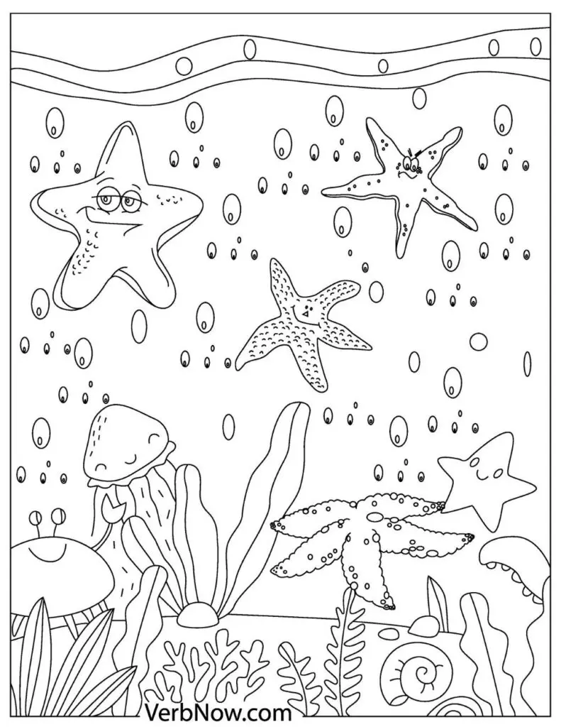 Free starfish coloring pages for download printable pdf