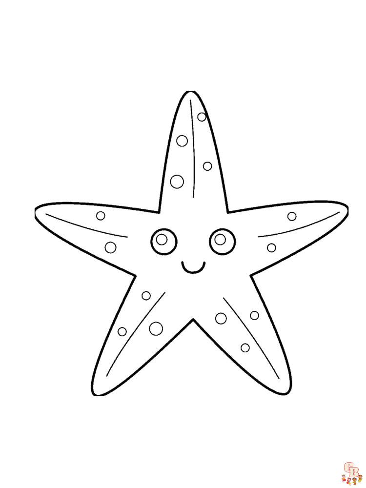 Starfish coloring pages free printable