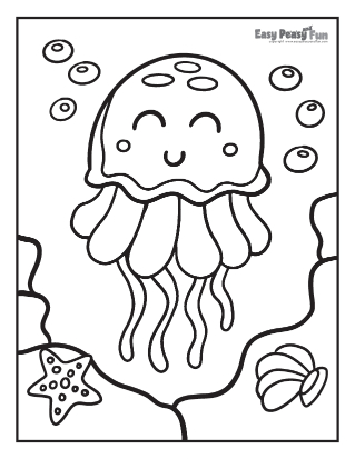 Jellyfish coloring pages