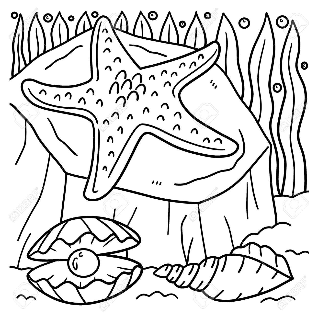 Sea star coloring page for kids royalty free svg cliparts vectors and stock illustration image