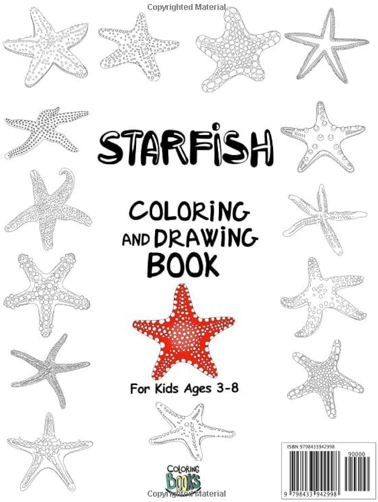 Starfish coloring and drawing book for kids ages