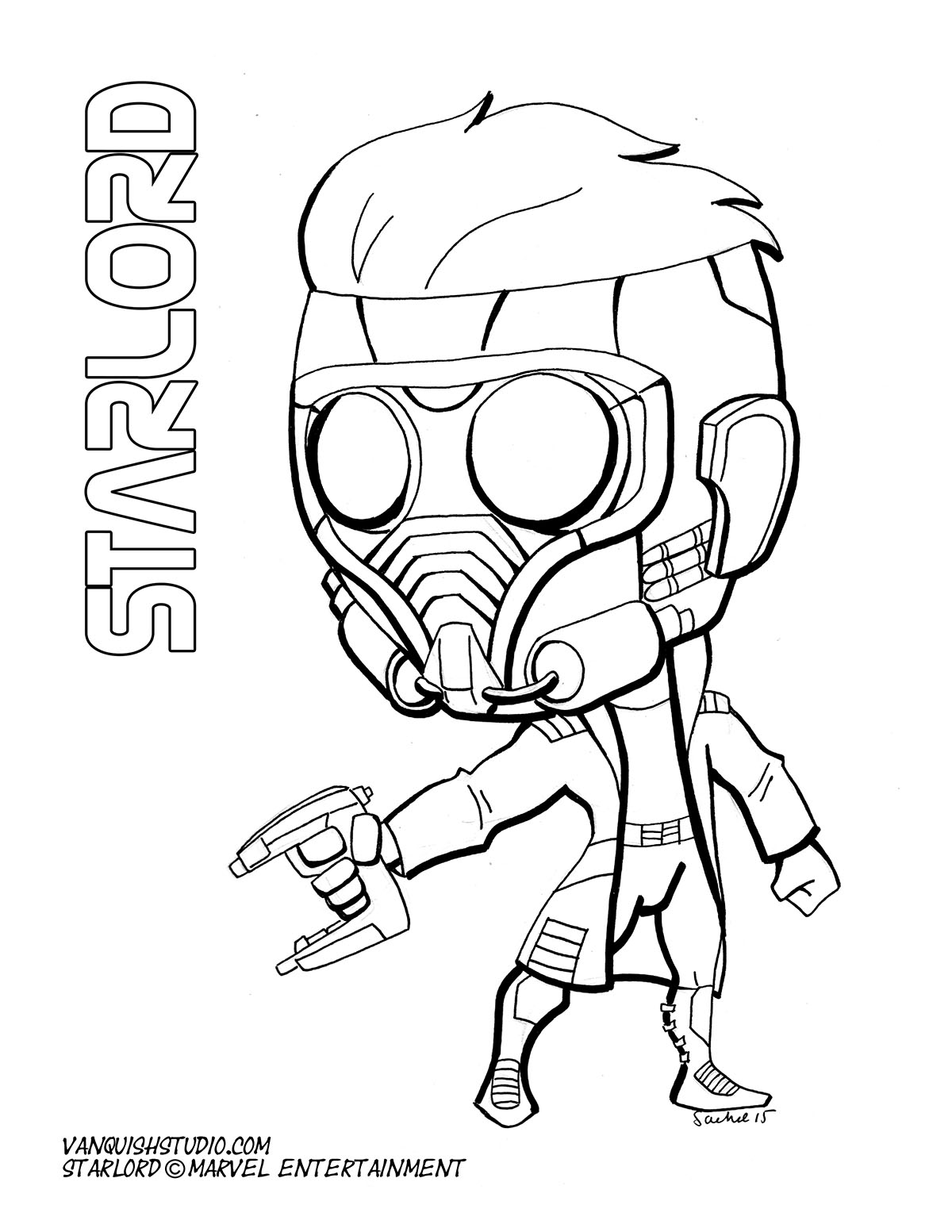 Starlord coloring page vanquish studio