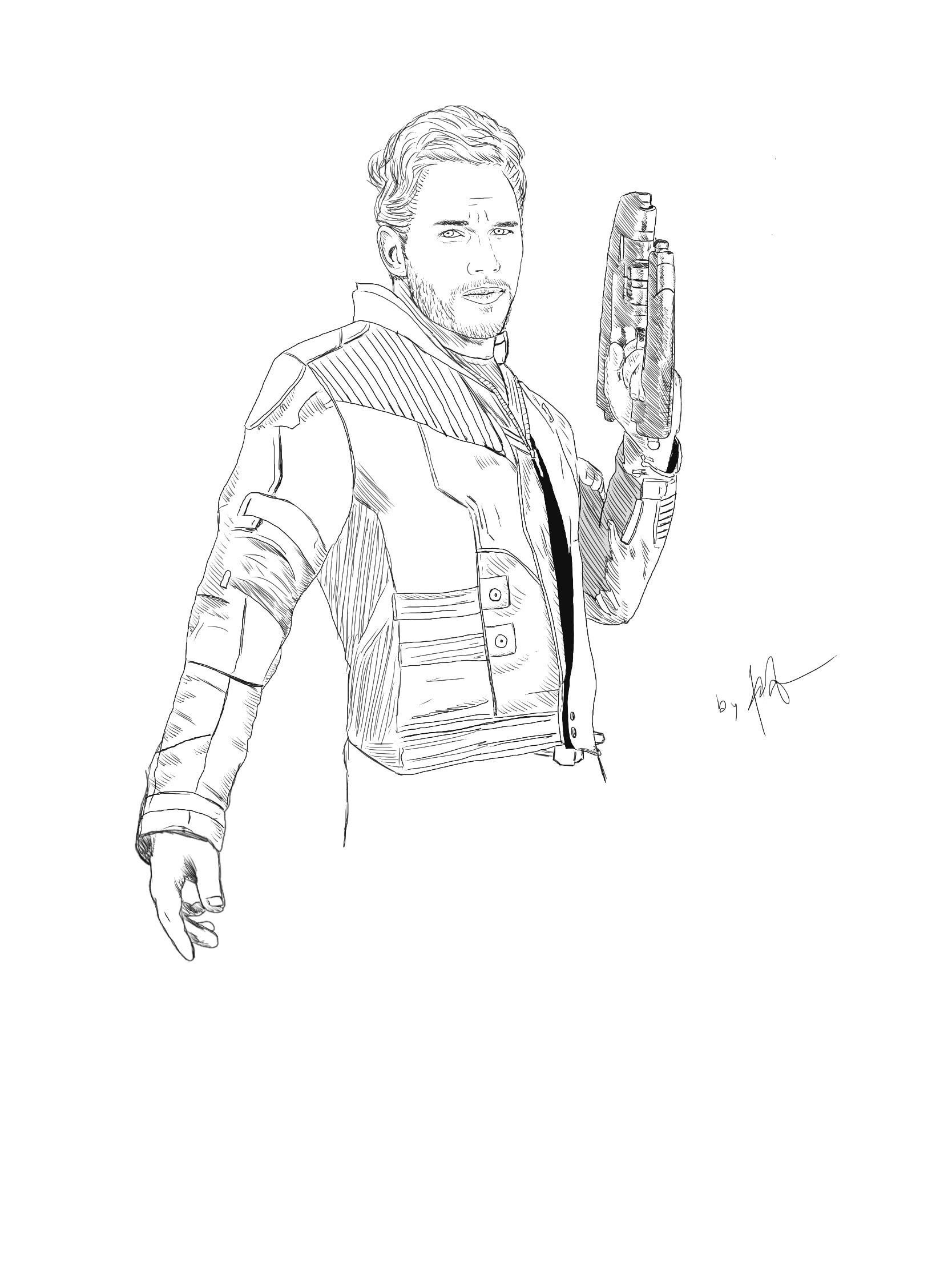 Star lord sketched by me rmarvelstudios