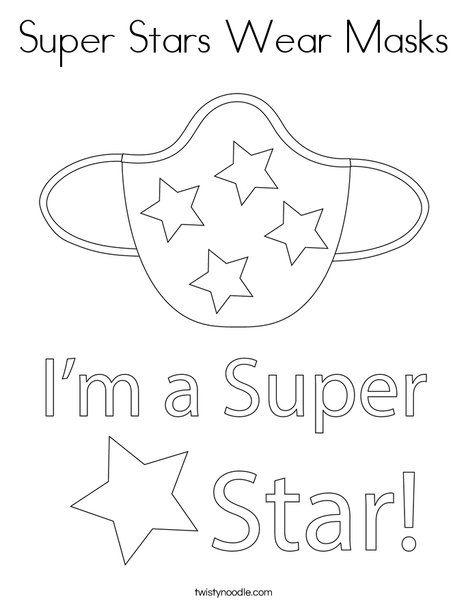 Super stars wear masks coloring page