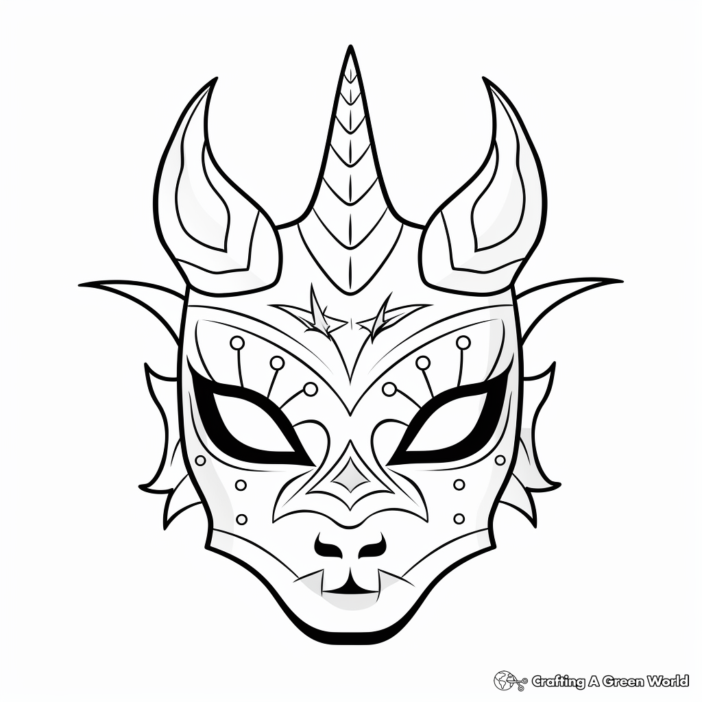 Unicorn mask coloring pages