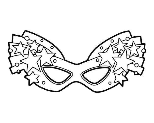 Premium vector coloring book for children carnival mask with stars