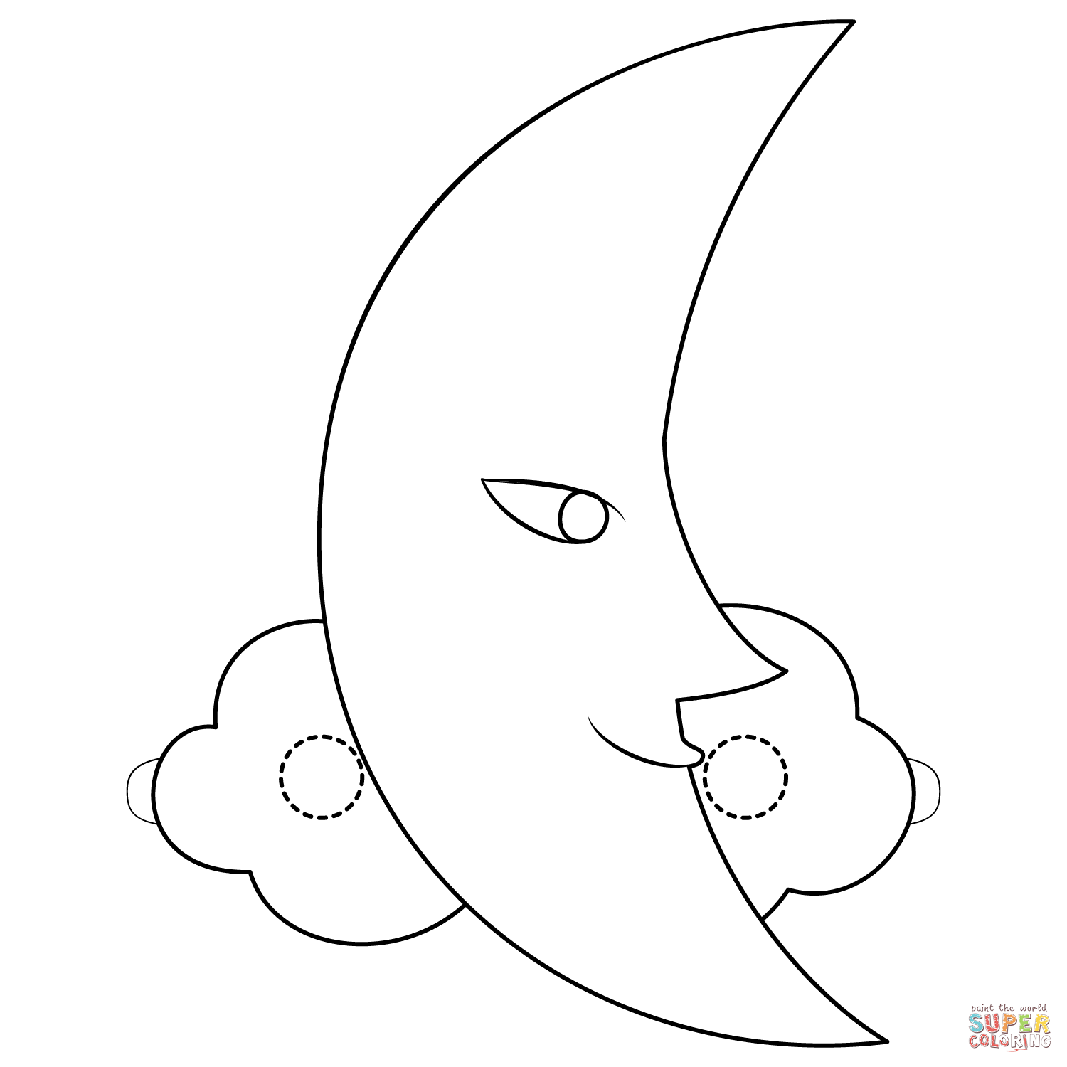 Moon mask coloring page free printable coloring pages