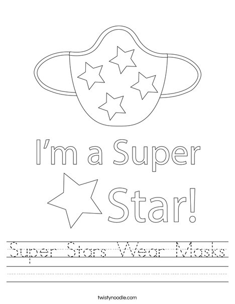 Super stars wear masks worksheet