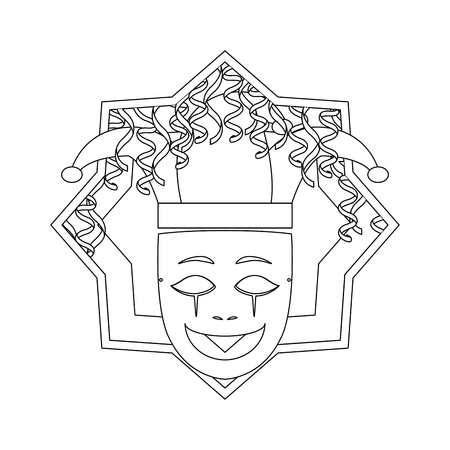 Mask coloring page stock vector illustration and royalty free mask coloring page clipart