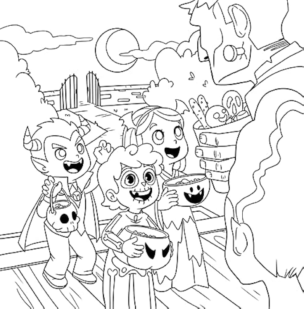 Halloween coloring book for kids ages