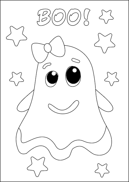 Premium vector halloween coloring page