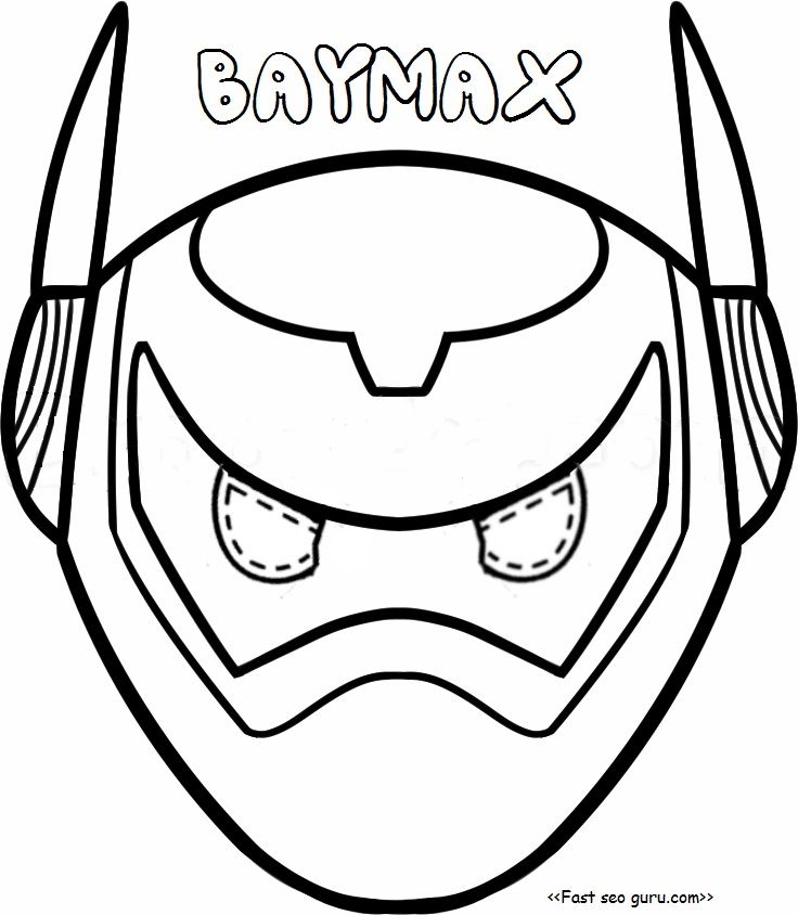 Printable big hero baymax armor mask coloring pages cut out big hero big hero baymax big hero