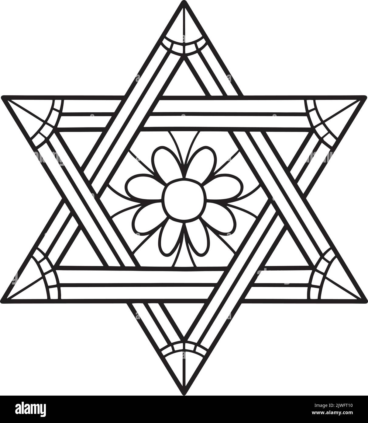 Star of david black and white stock photos images