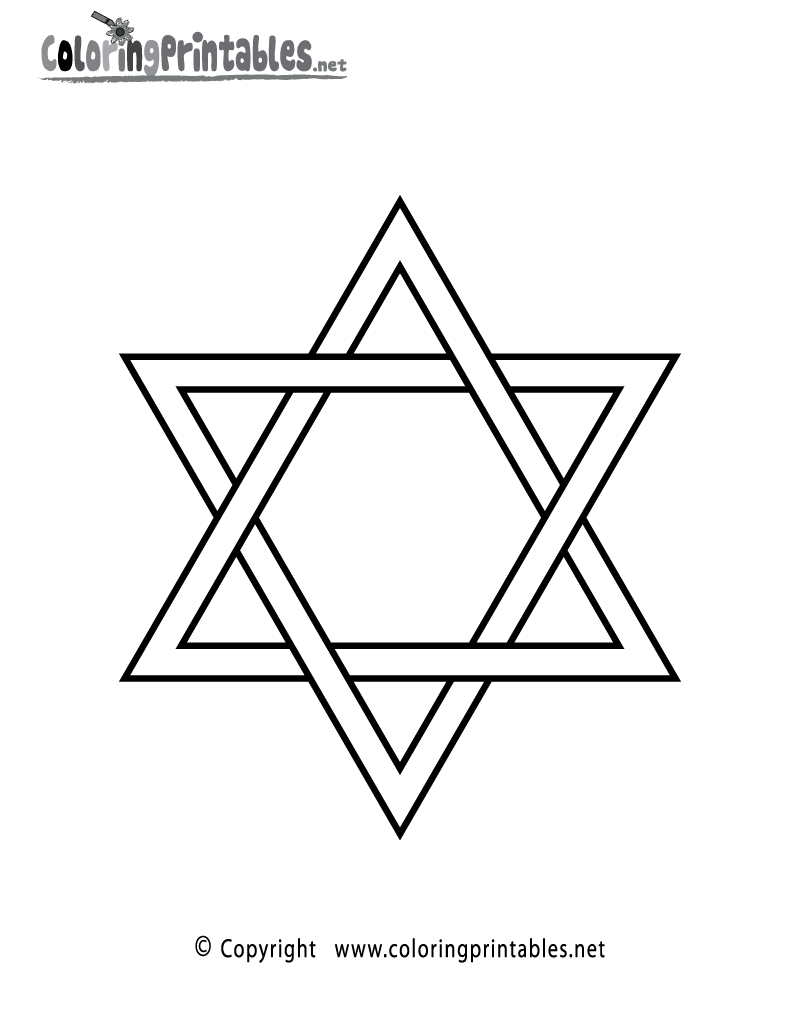 Jewish star coloring page