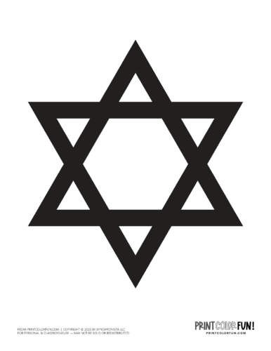 Star of david clipart pages for creative learning at