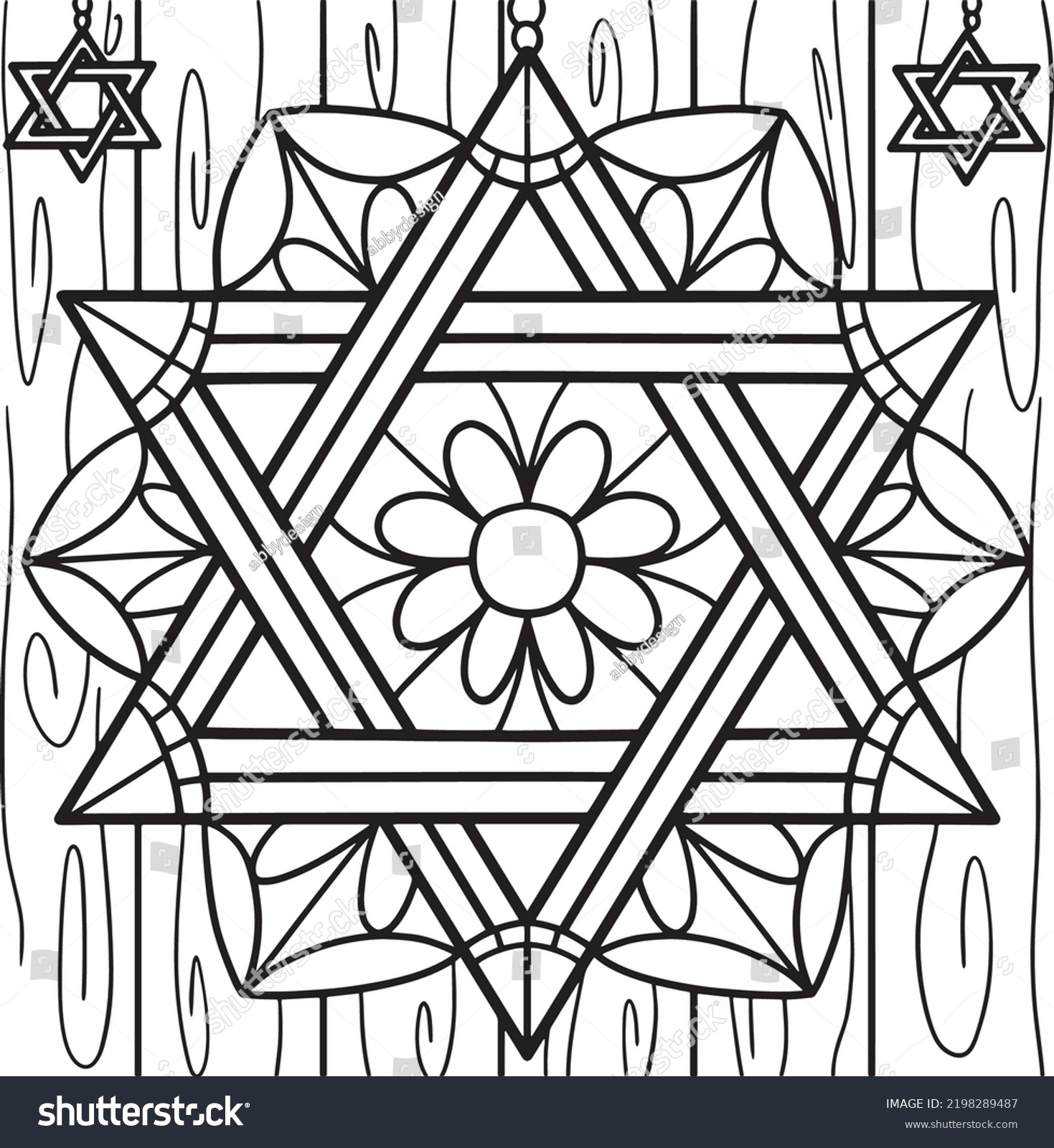 Hanukkah star david coloring page kids stock vector royalty free