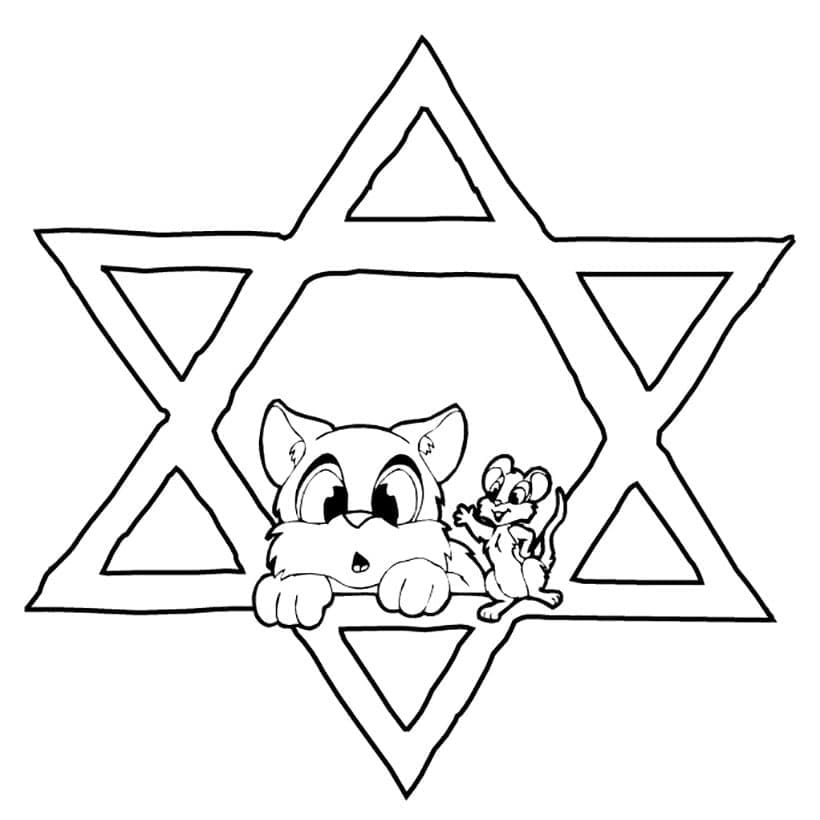 Hanukkah star of david image coloring page