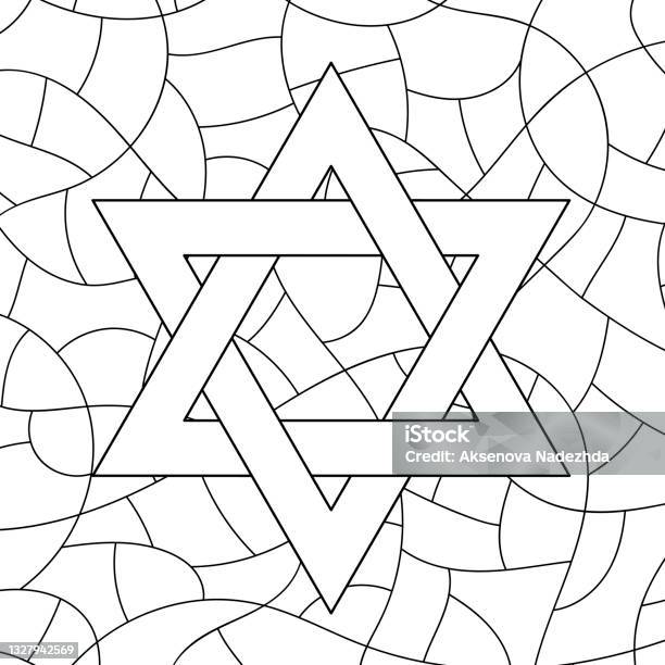 Coloring books jewish star of david mosaic background with a sixpointed star vector illustration stock illustration