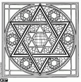 Jewish geometric ornament on the basis of the star of david coloring pages star of david jewish crafts