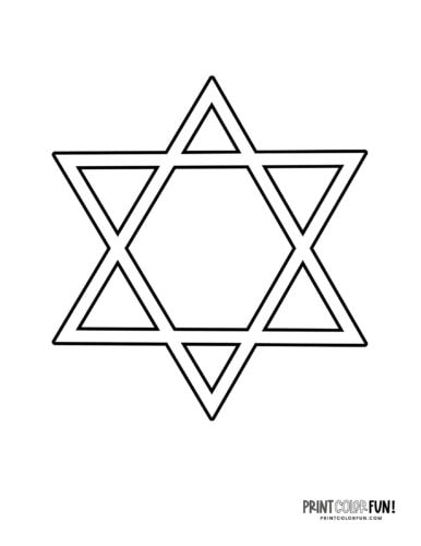 Star of david clipart pages for creative learning at