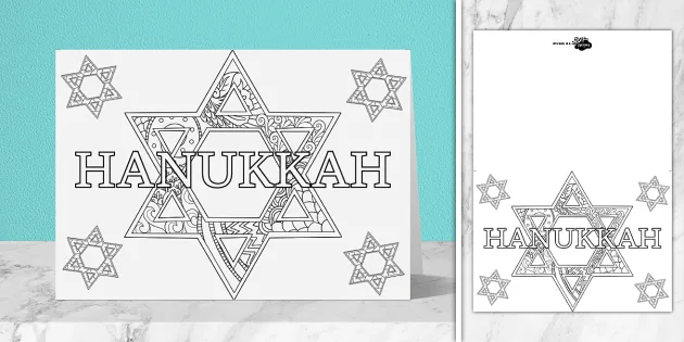 Hanukkah star of david louring card party