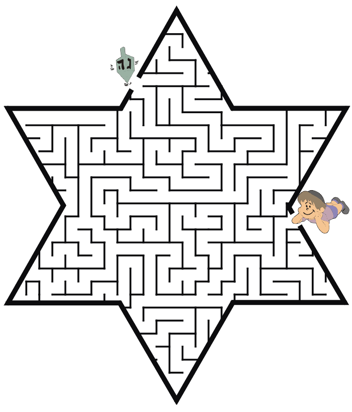 Hanukkah maze star of david shape