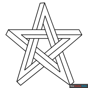 Impossible star coloring page easy drawing guides