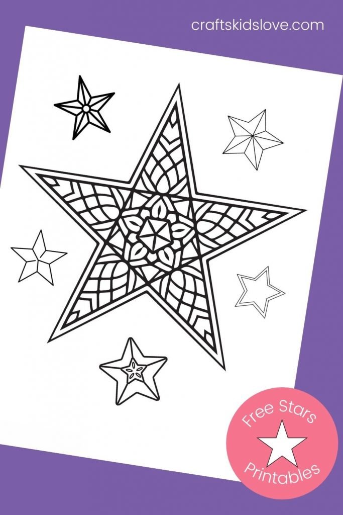 Free printable star coloring pages