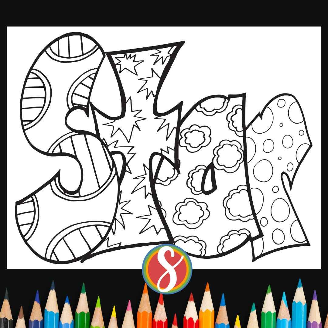 Free star coloring pages â stevie doodles