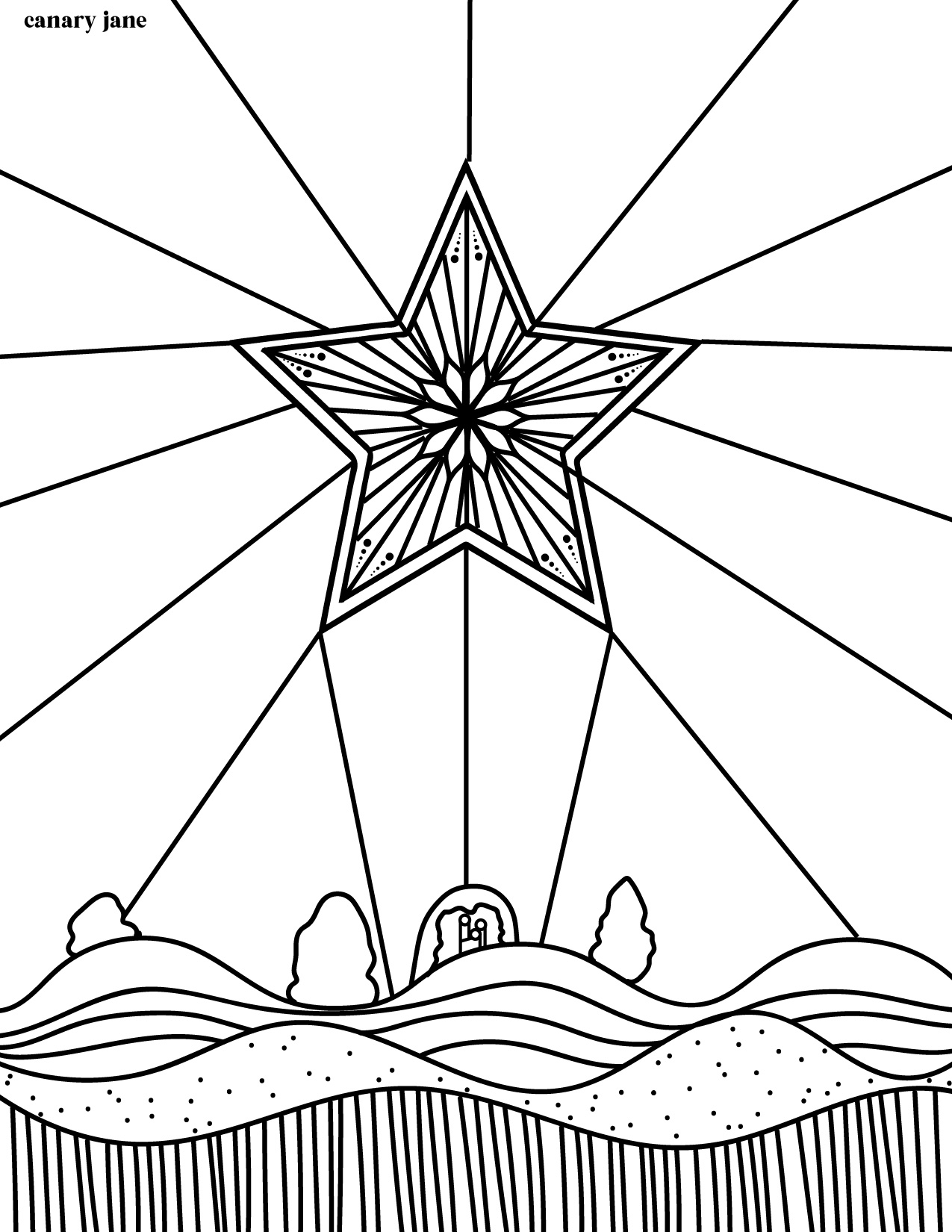 Winter solstice star coloring pages