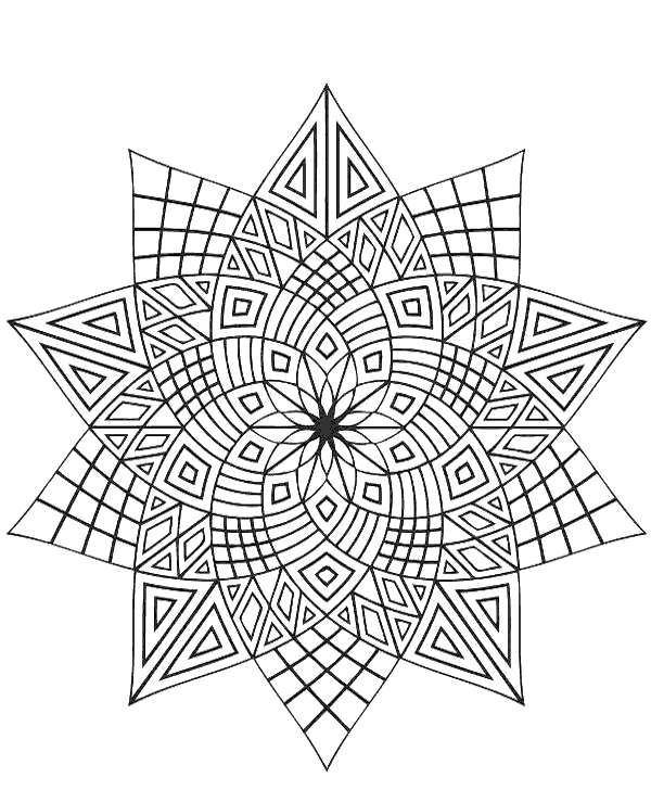 Mandala star coloring sheet