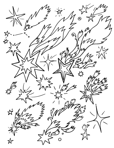 Free shooting star coloring page