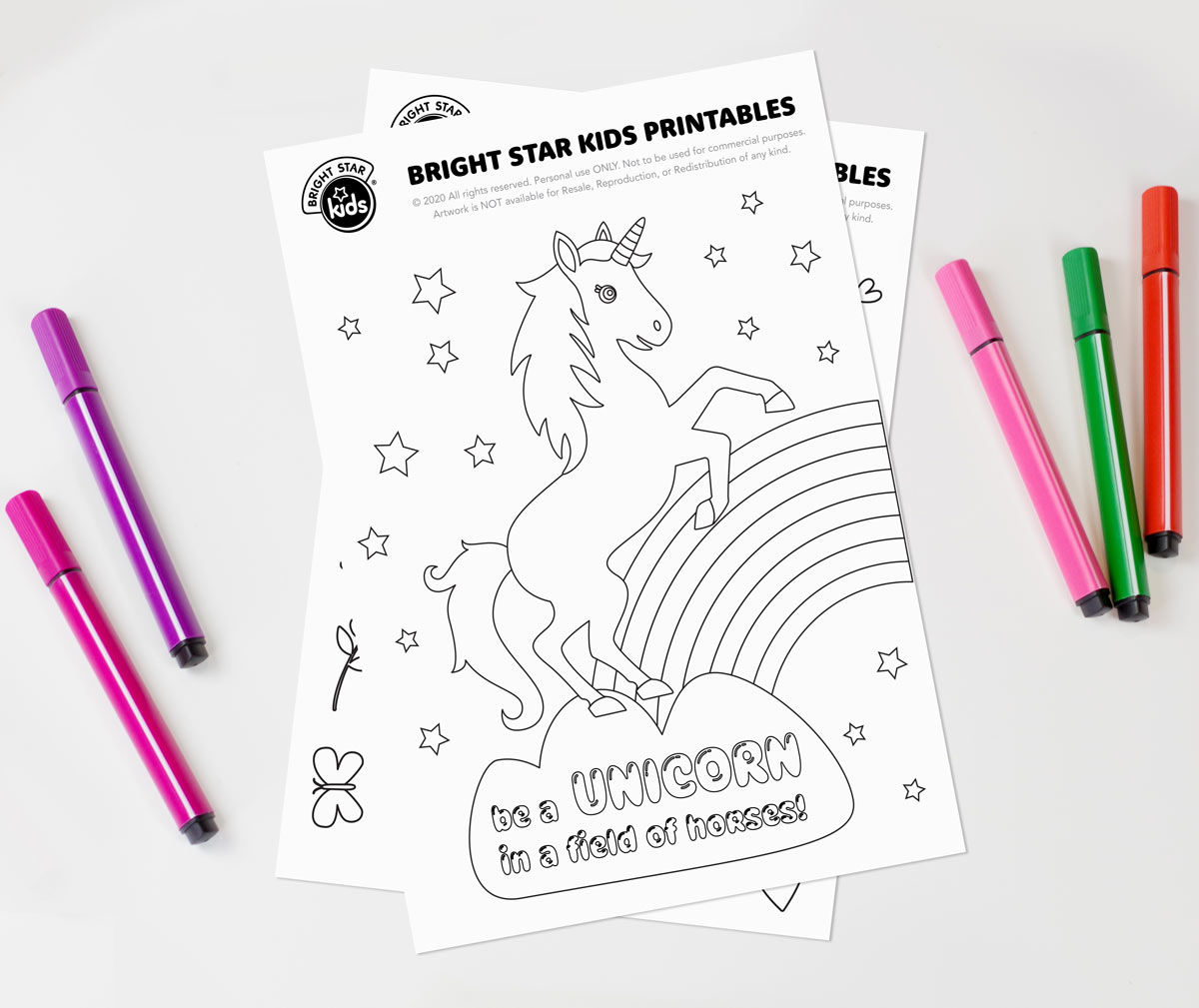 Unicorn coloring sheet free printable