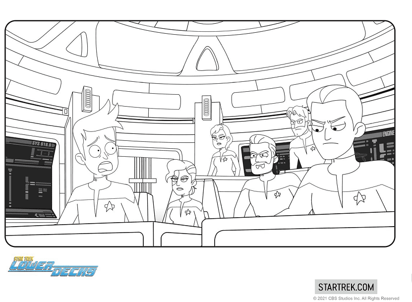 Star trek lower decks coloring pages printable for free download