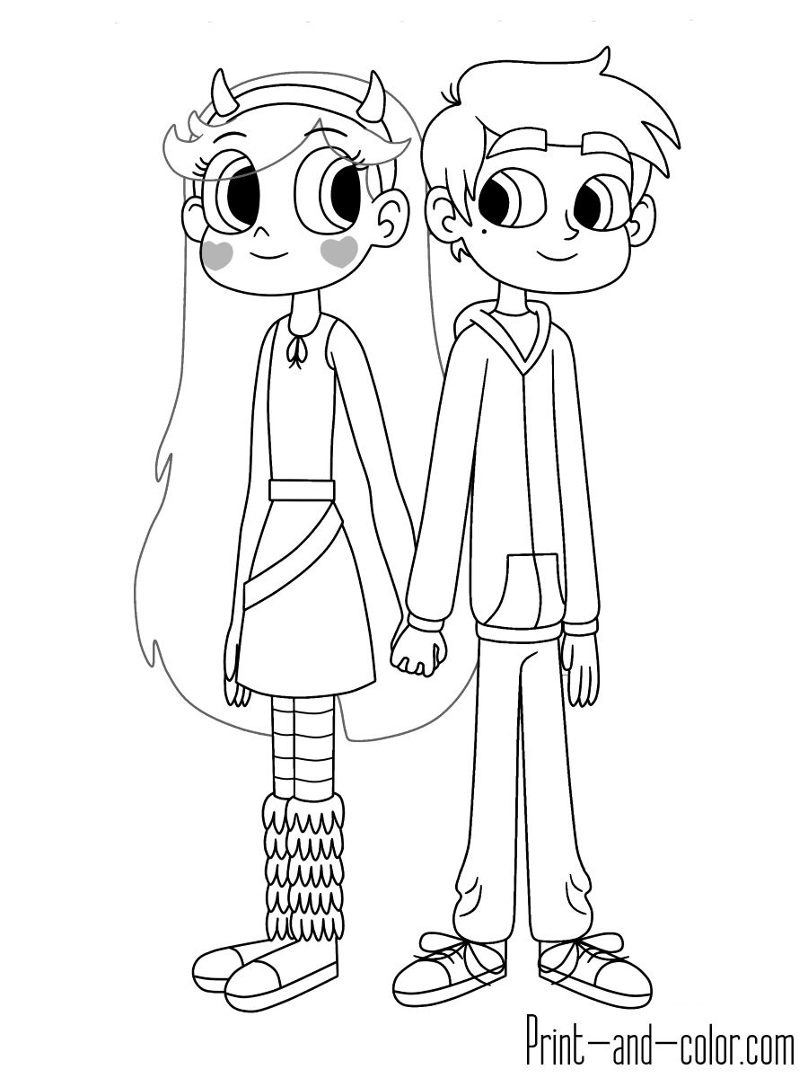 Star vs the forces of evil coloring pages print and color