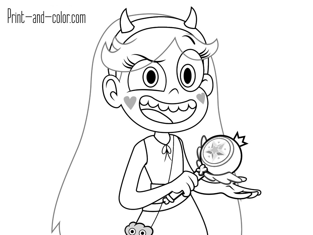 Star vs the forces of evil coloring pages print and color