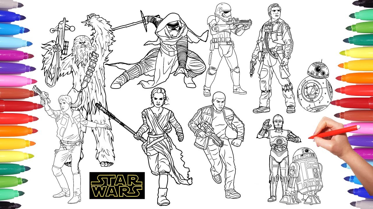 Star wars coloring pages how to color every star wars character videos for kids