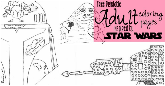 Free printable valentines adult coloring pages inspired by star wars