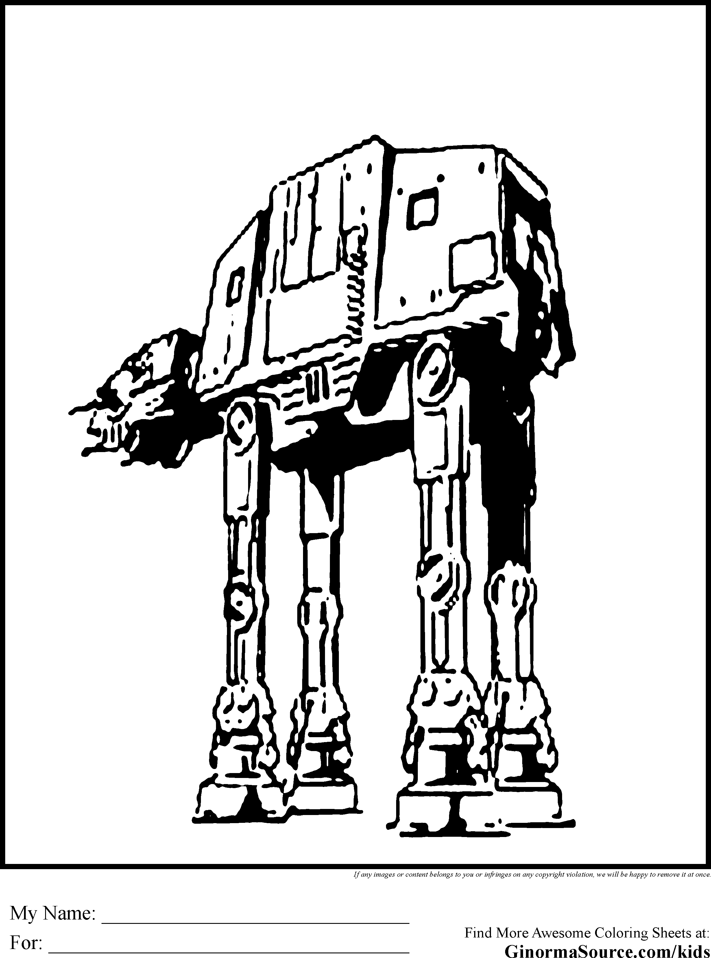 Star wars colouring pages atat