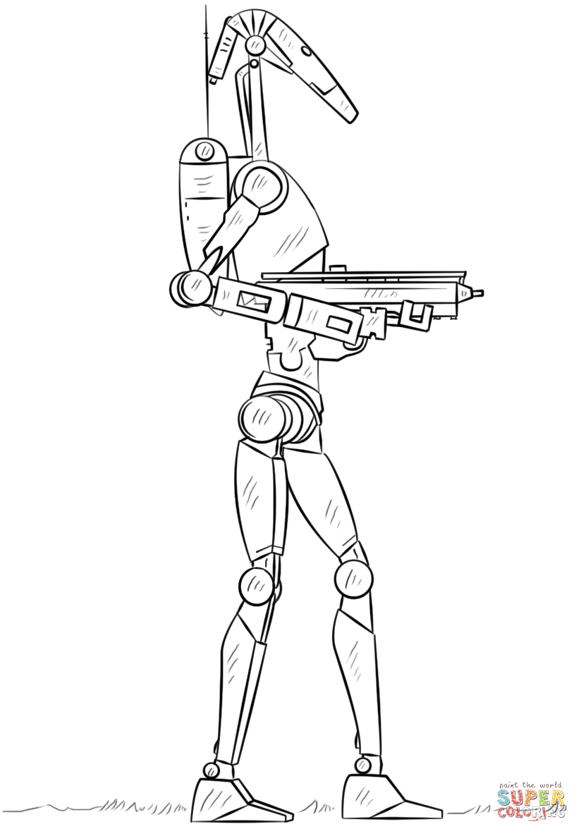 Battle droid coloring page free printable coloring pages