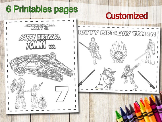 Star wars coloring pages star wars party favors star wars birthday party favor star wars coloring book activities