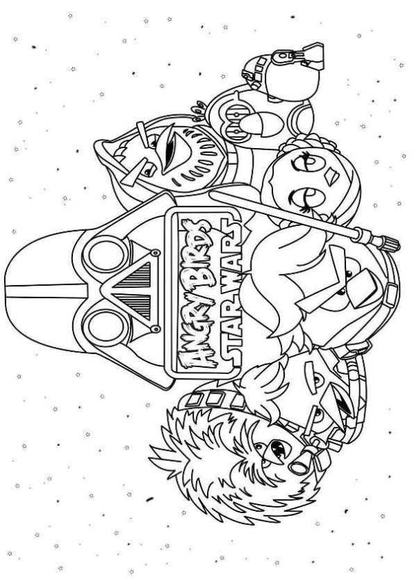 Coloring page angry birds star wars