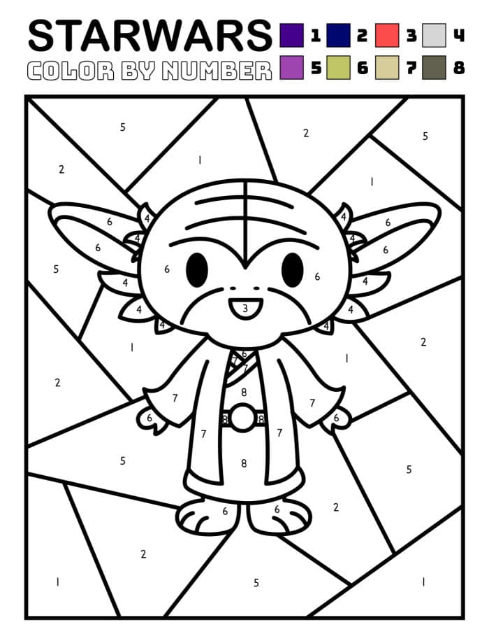 Free coloring pages star wars color by number printables