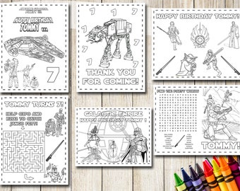 Star wars coloring pages star wars party favors star wars birthday party favor star wars coloring book activities