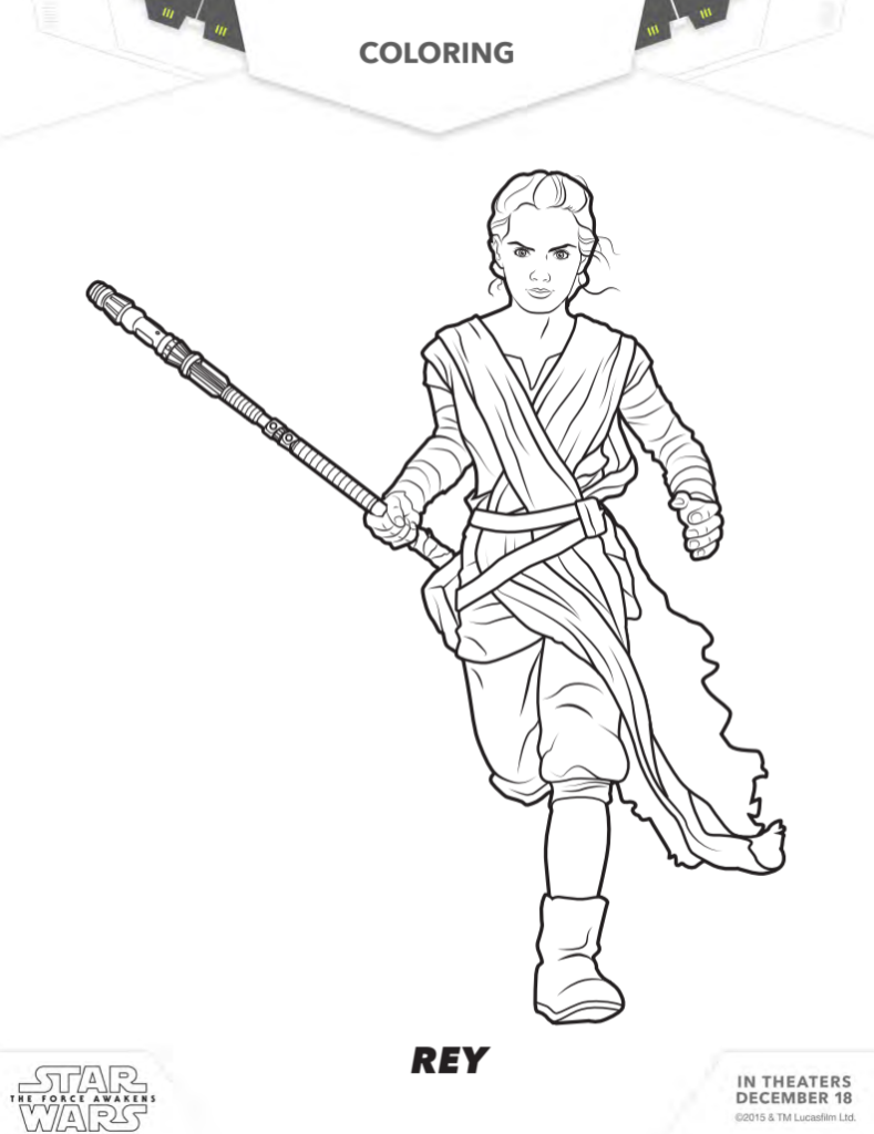 Star wars the force awakens coloring pages and activities